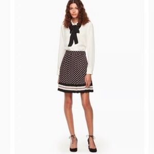 Kate Spade Diamond Pleated Skirt Sz 4 Preppy Office Classic Mini